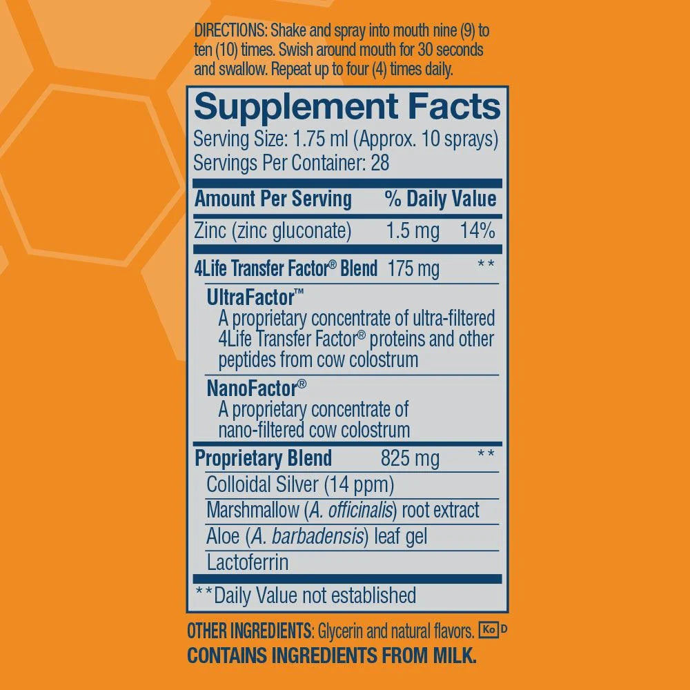 4Life Transfer Factor Immune Spray - Orange
